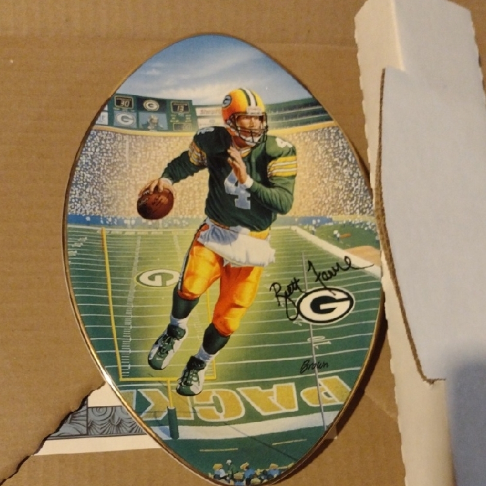 Green Bay Packers Brett Favre Collectible Plate 3 Degrees To Victory